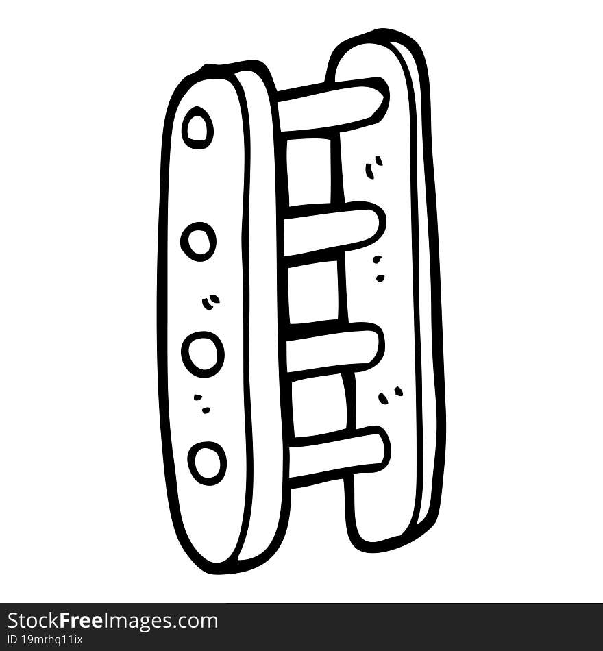 line drawing cartoon tall ladder