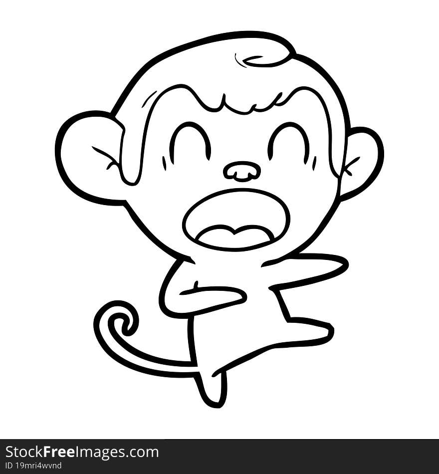 shouting cartoon monkey dancing. shouting cartoon monkey dancing