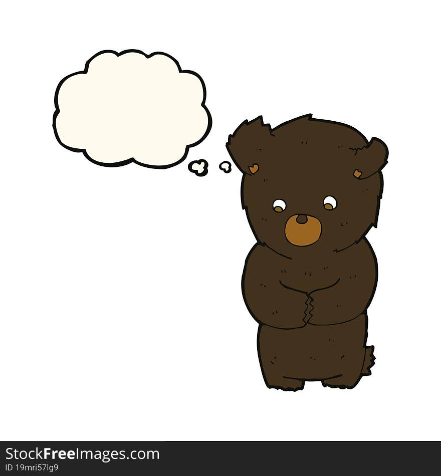 cute cartoon black bear with thought bubble