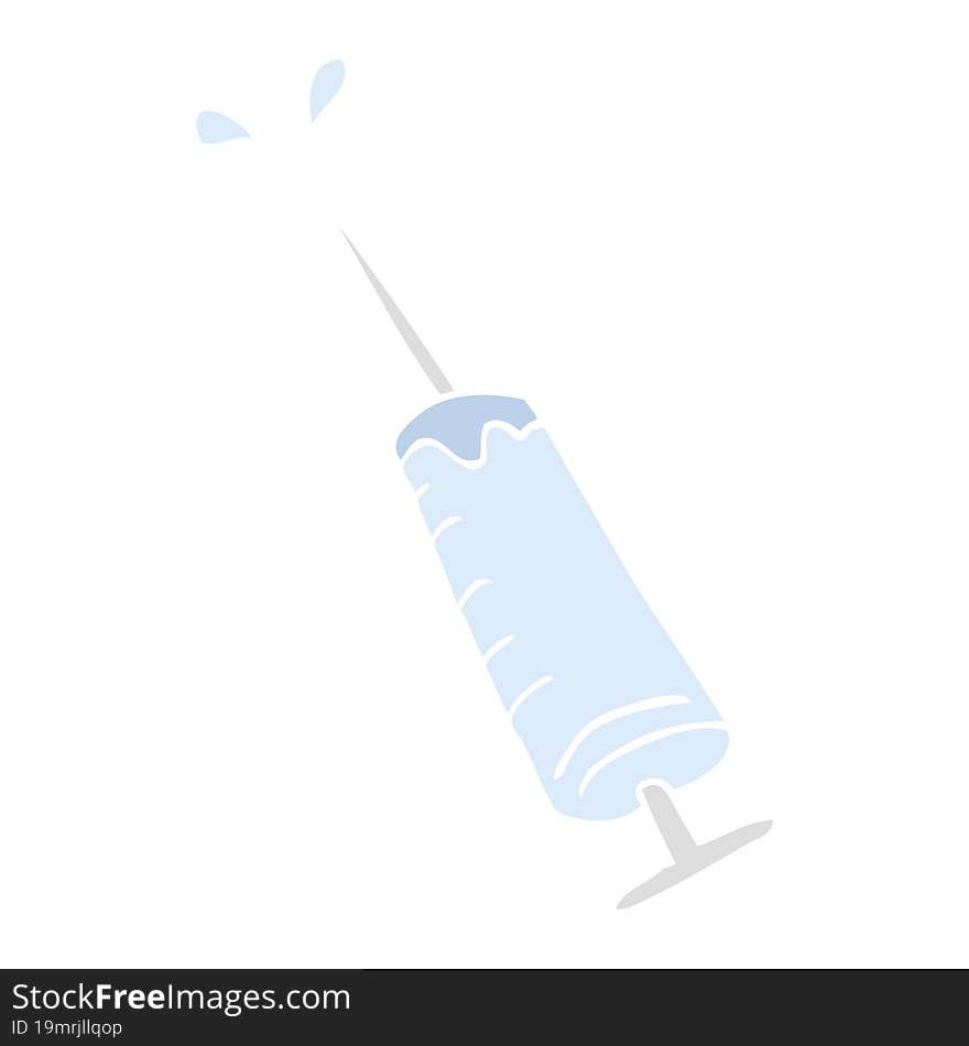 Flat Color Illustration Of A Cartoon Medical Needle