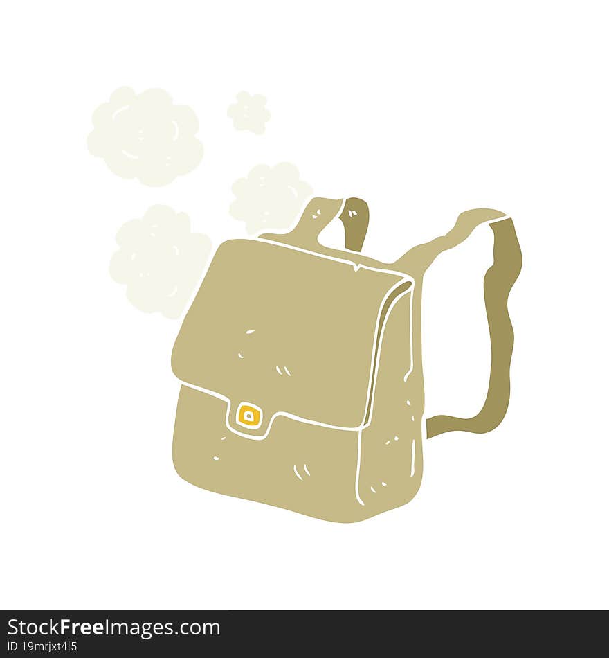 flat color illustration of a cartoon satchel