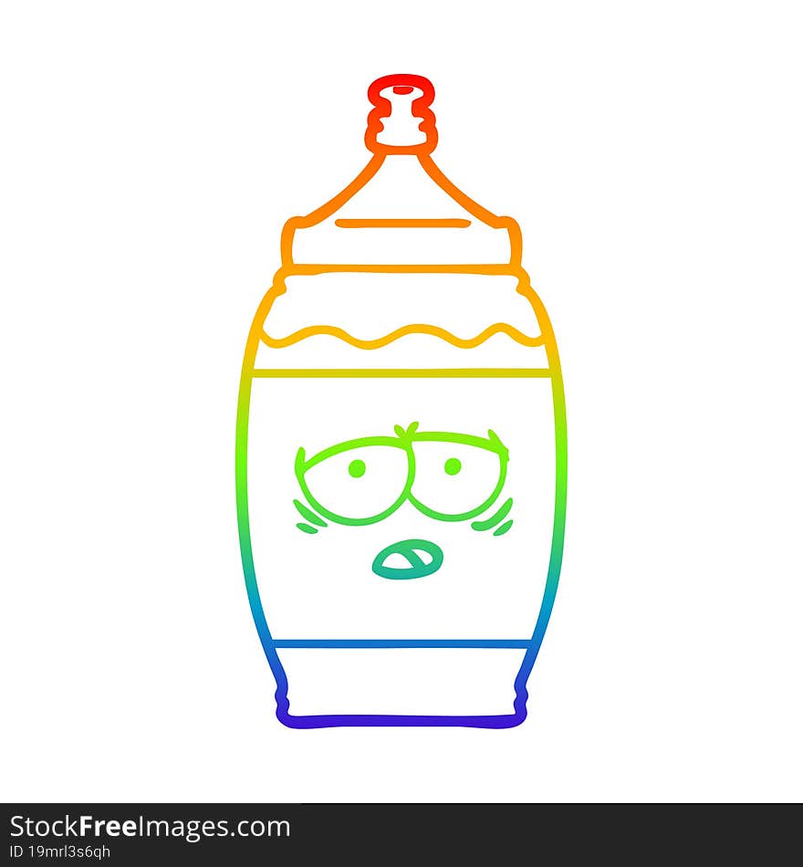 rainbow gradient line drawing cartoon sports drink