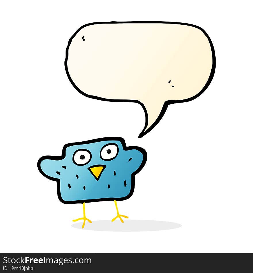 cartoon bird with speech bubble