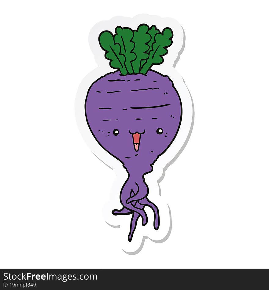 sticker of a cartoon turnip