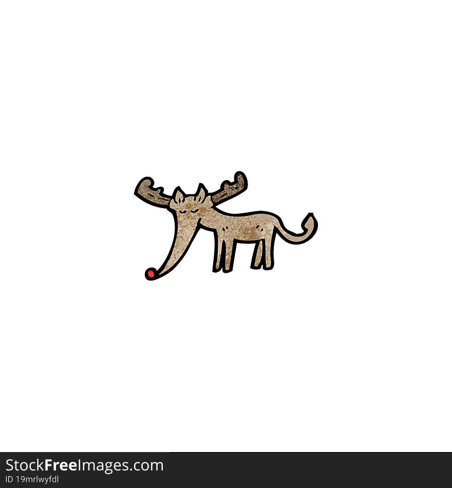 cartoon red nosed reindeer