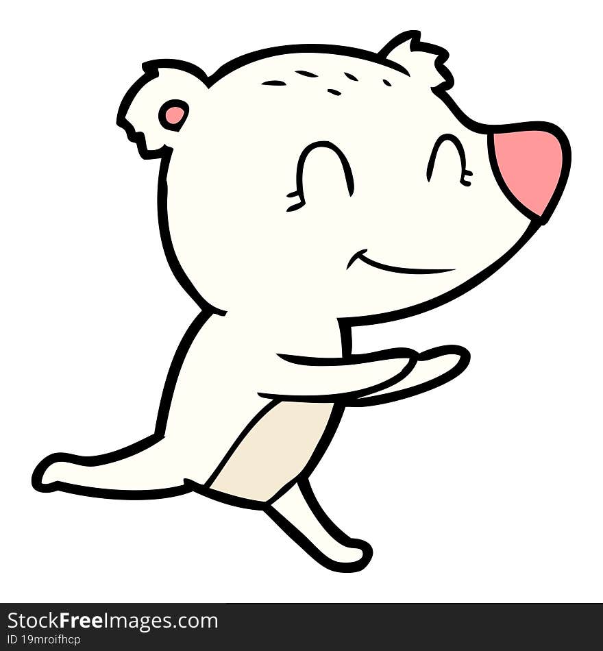 running polar bear cartoon. running polar bear cartoon