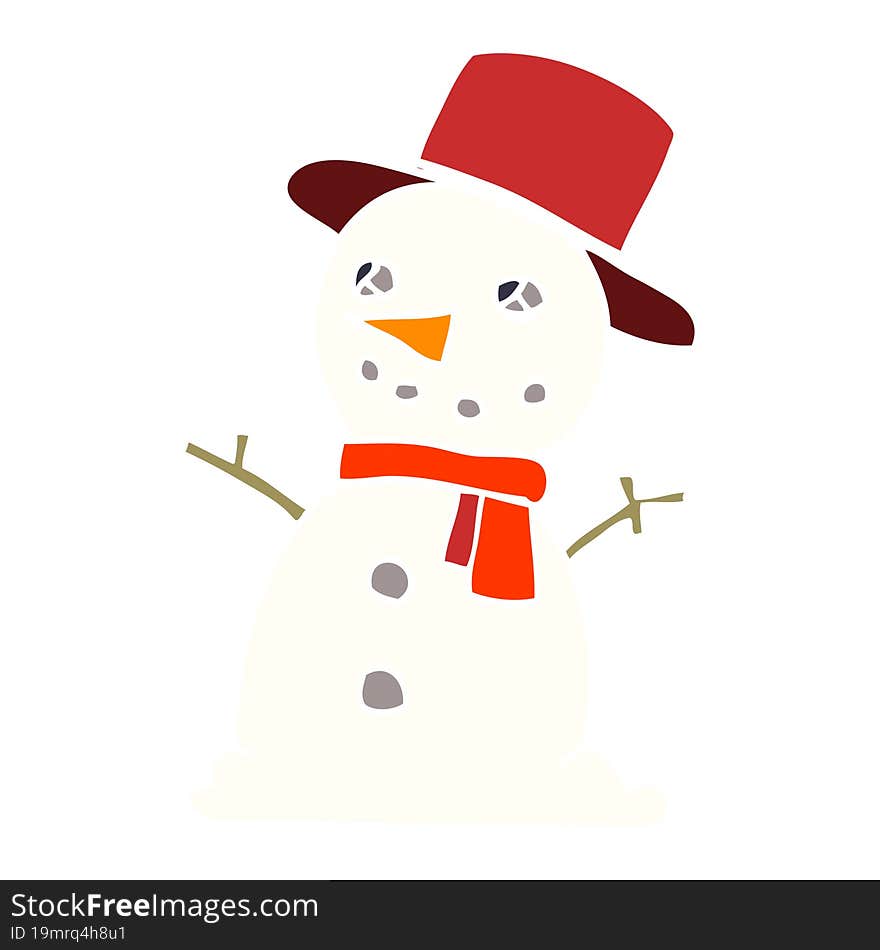 cartoon doodle snowman