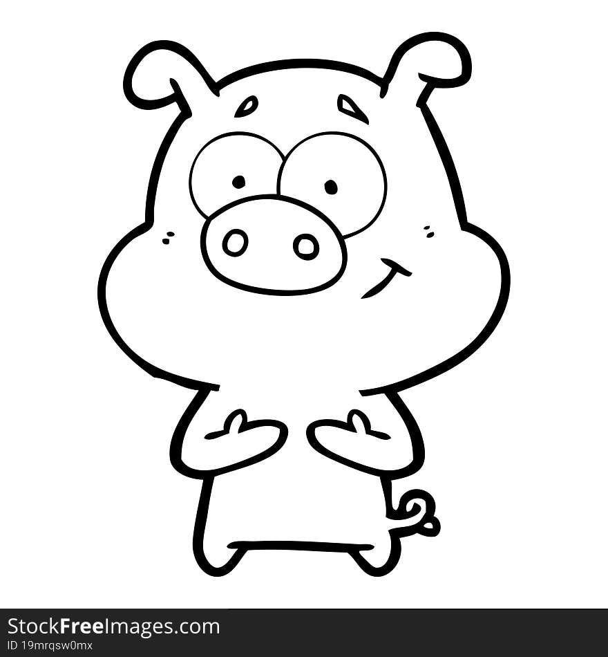 happy cartoon pig. happy cartoon pig