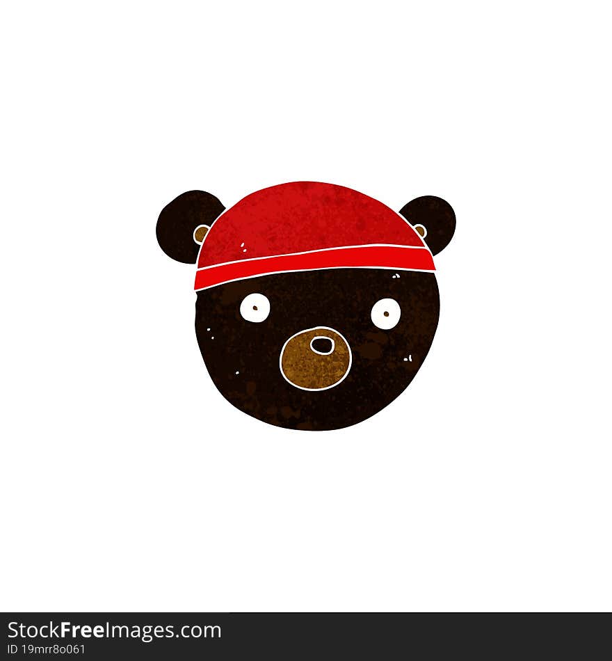 cartoon black bear cub wearing hat