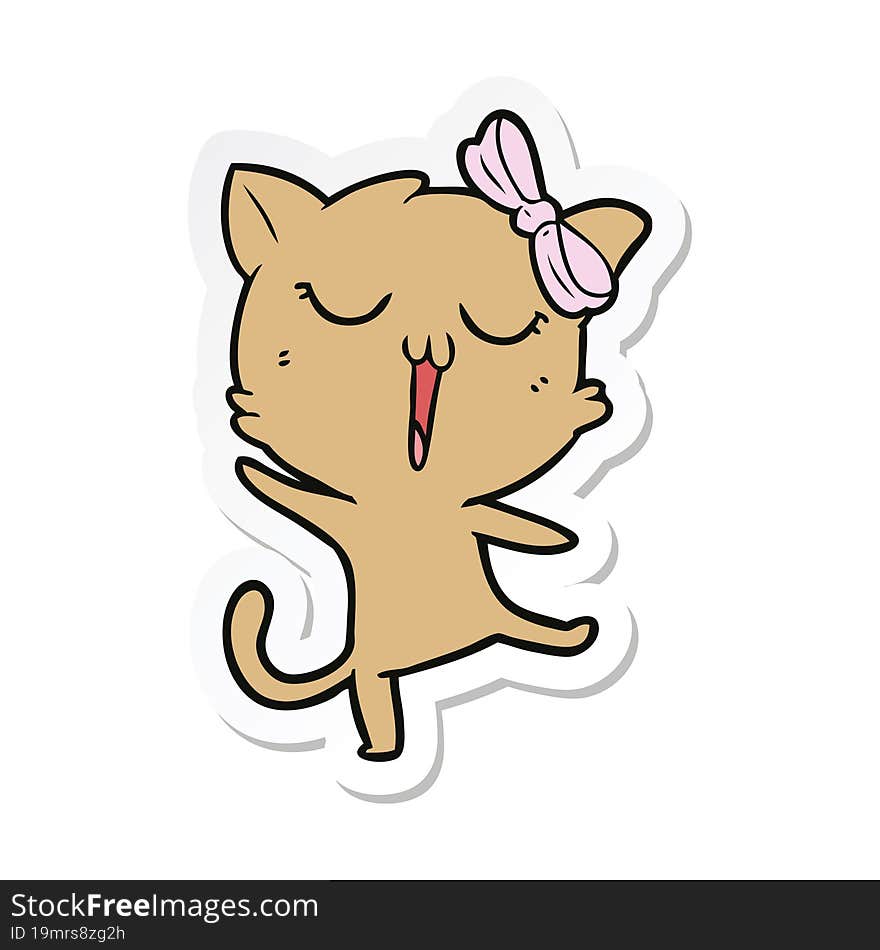 Sticker Of A Cartoon Cat