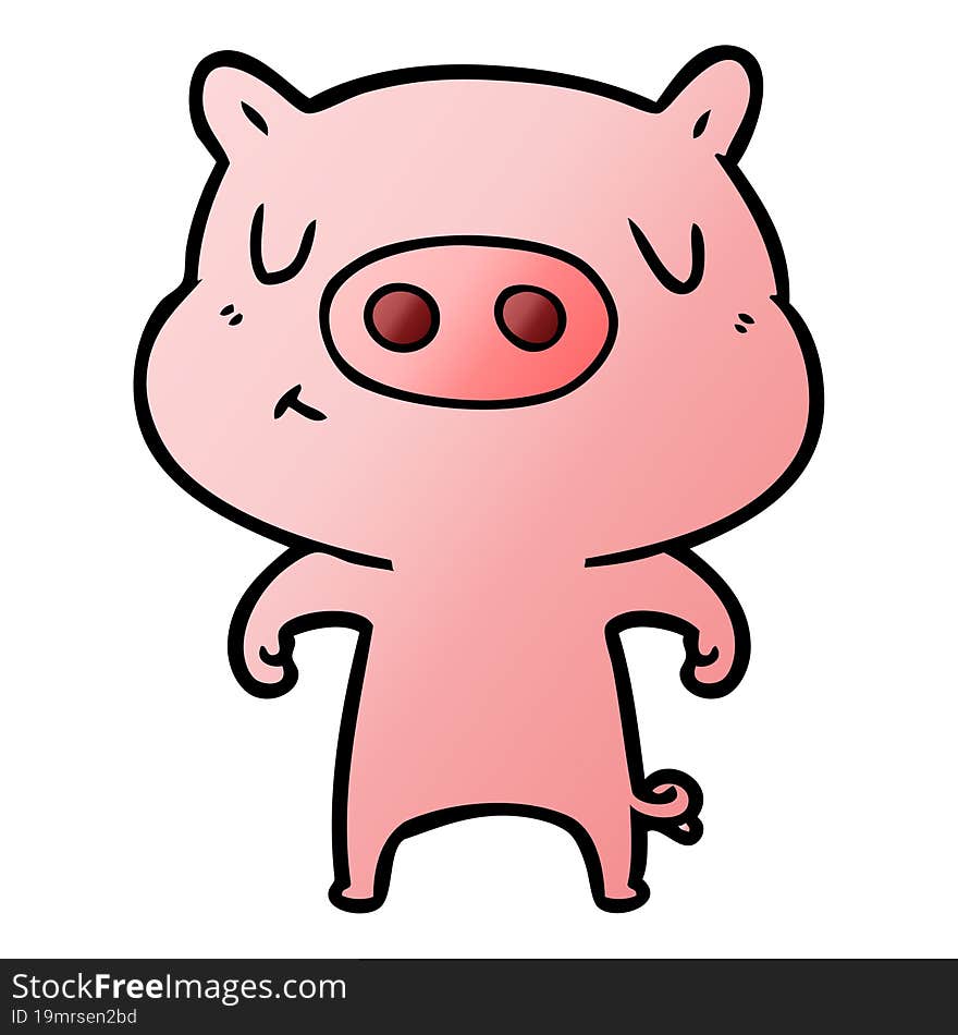 cartoon content pig. cartoon content pig