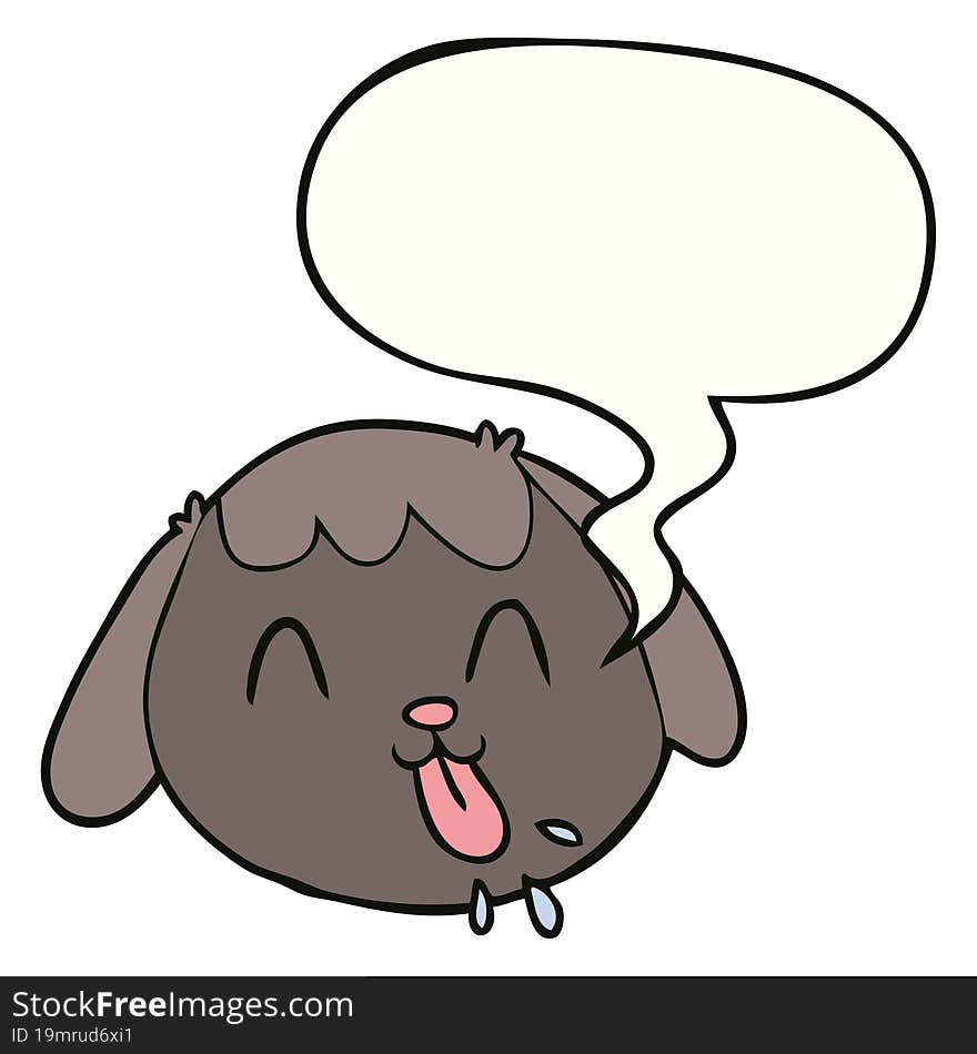 cartoon dog face with speech bubble. cartoon dog face with speech bubble