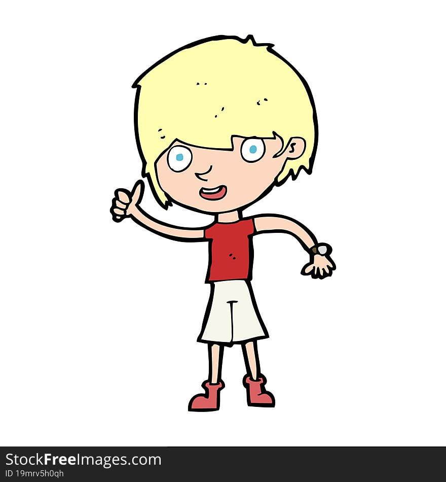 cartoon boy with positive attitude