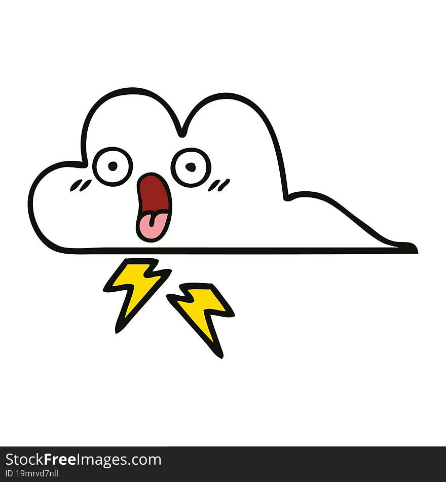 cute cartoon thunder cloud