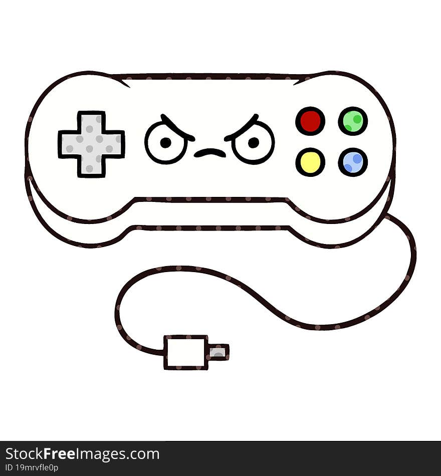 comic book style cartoon game controller