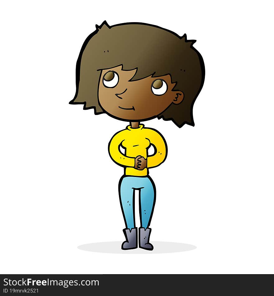 cartoon friendly woman