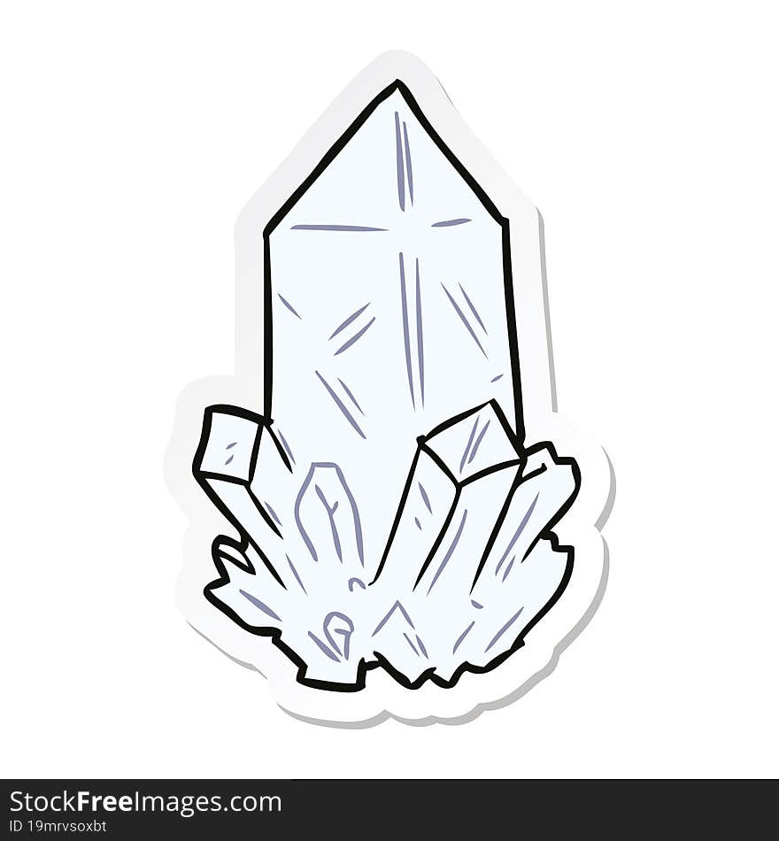 sticker of a cartoon quartz crystal