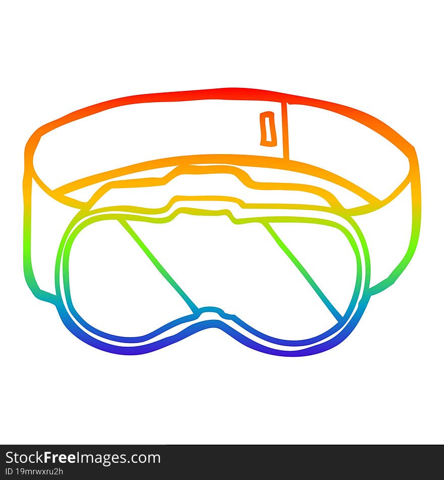 rainbow gradient line drawing cartoon goggles