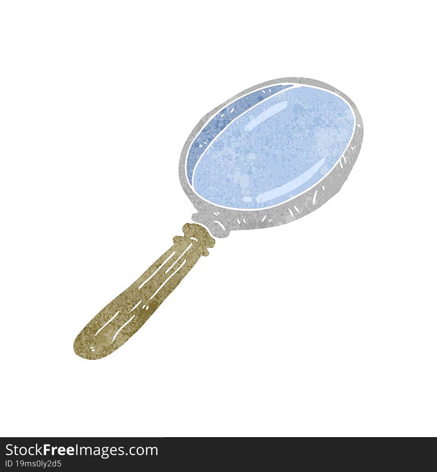 retro cartoon magnifying glass