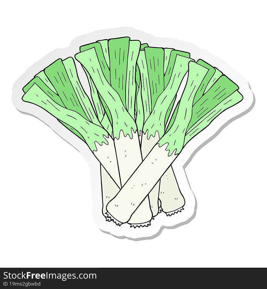 Sticker Of A Cartoon Leeks