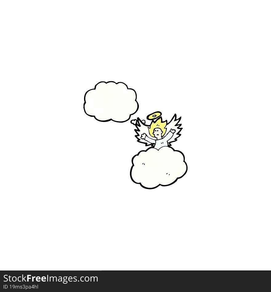 angel on cloud cartoon