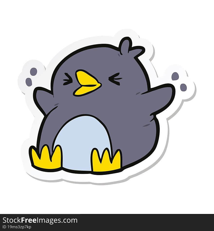 sticker of a cartoon penguin