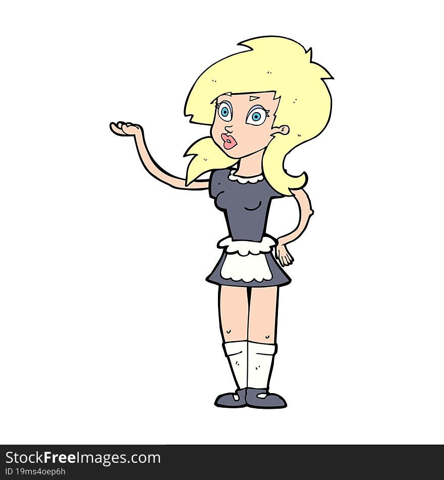 cartoon pretty waitress