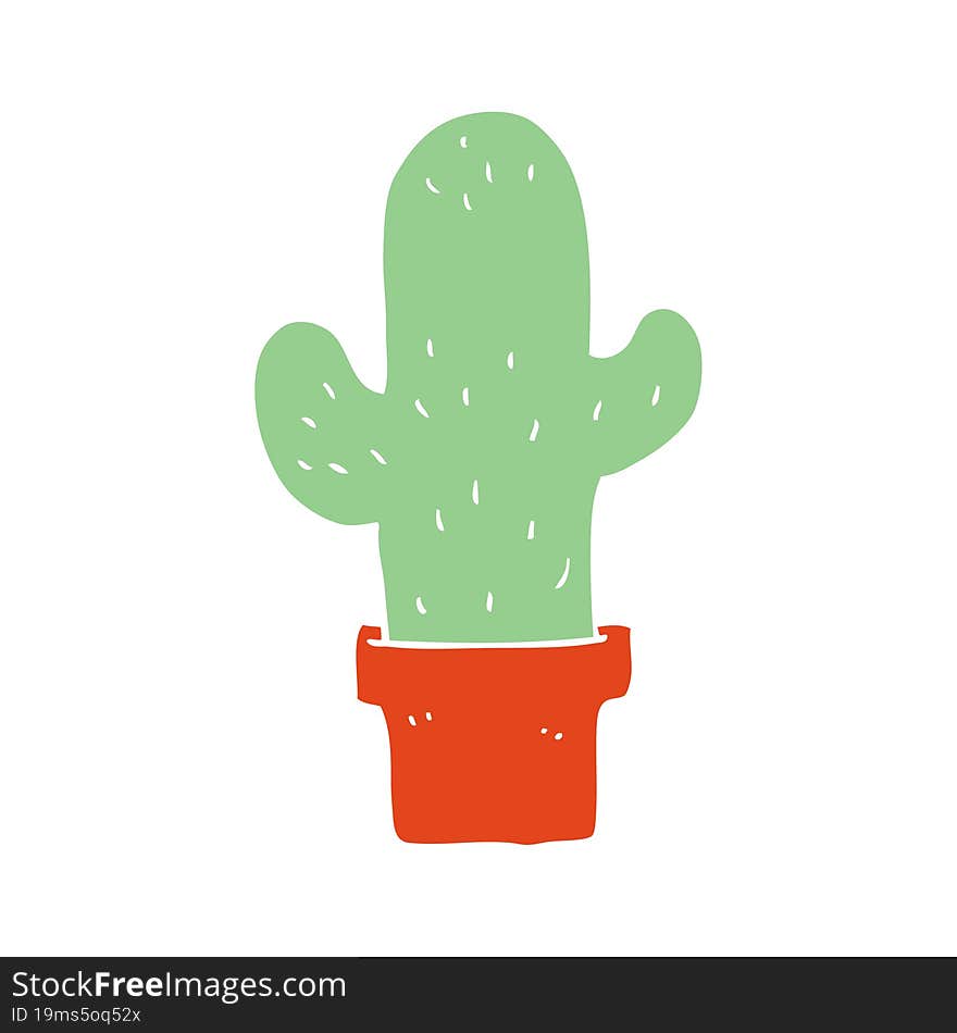 flat color style cartoon cactus