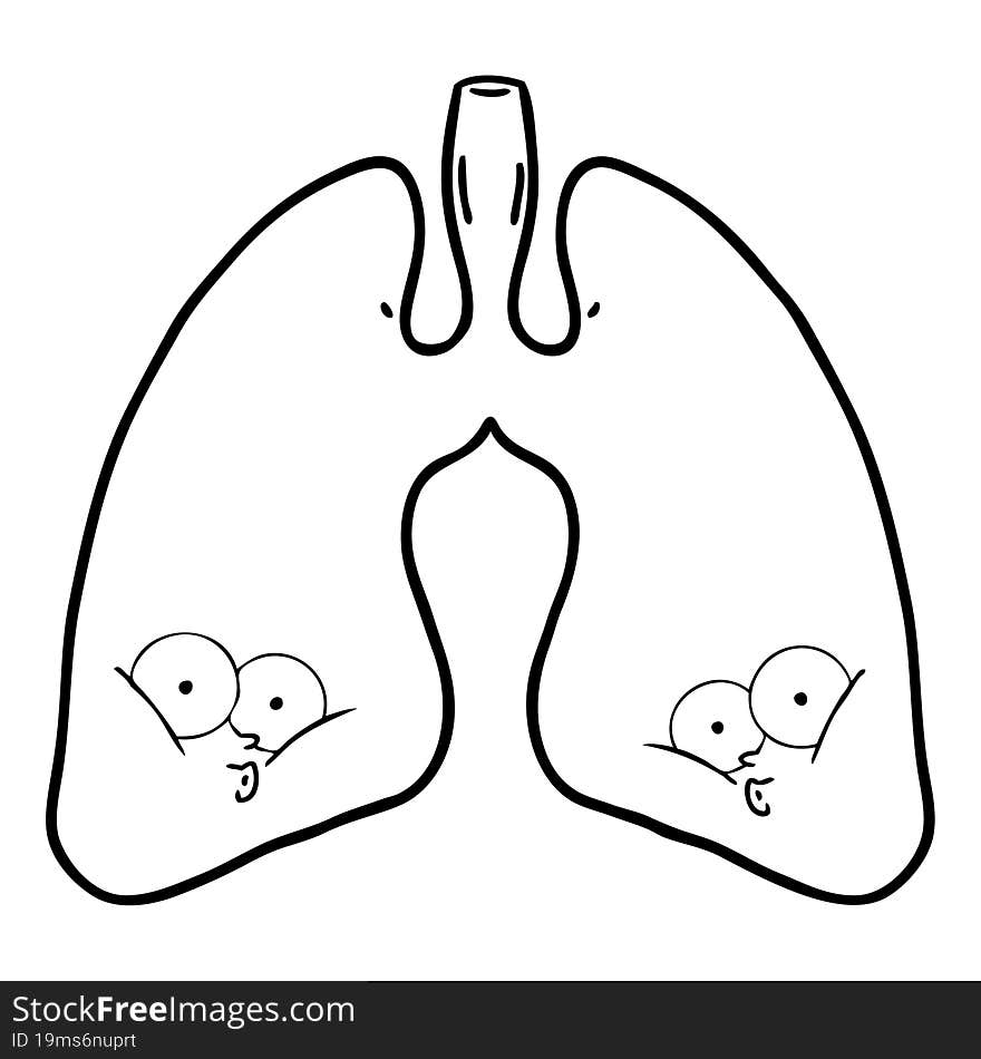 cartoon lungs. cartoon lungs