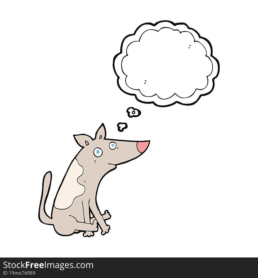 Cartoon Dog With Thought Bubble