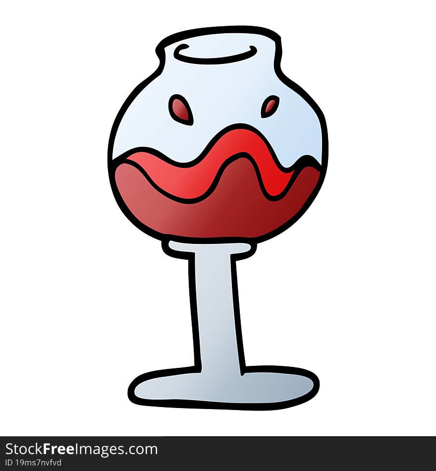 Vector Gradient Illustration Cartoon Glass Of Wine