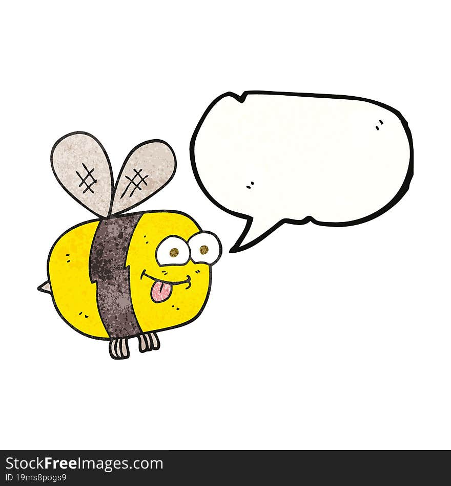 speech bubble textured cartoon bee