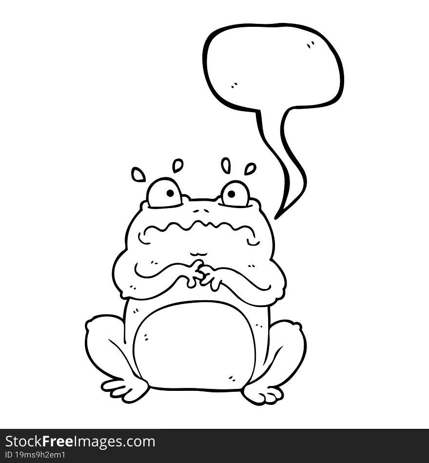 freehand drawn speech bubble cartoon funny frog