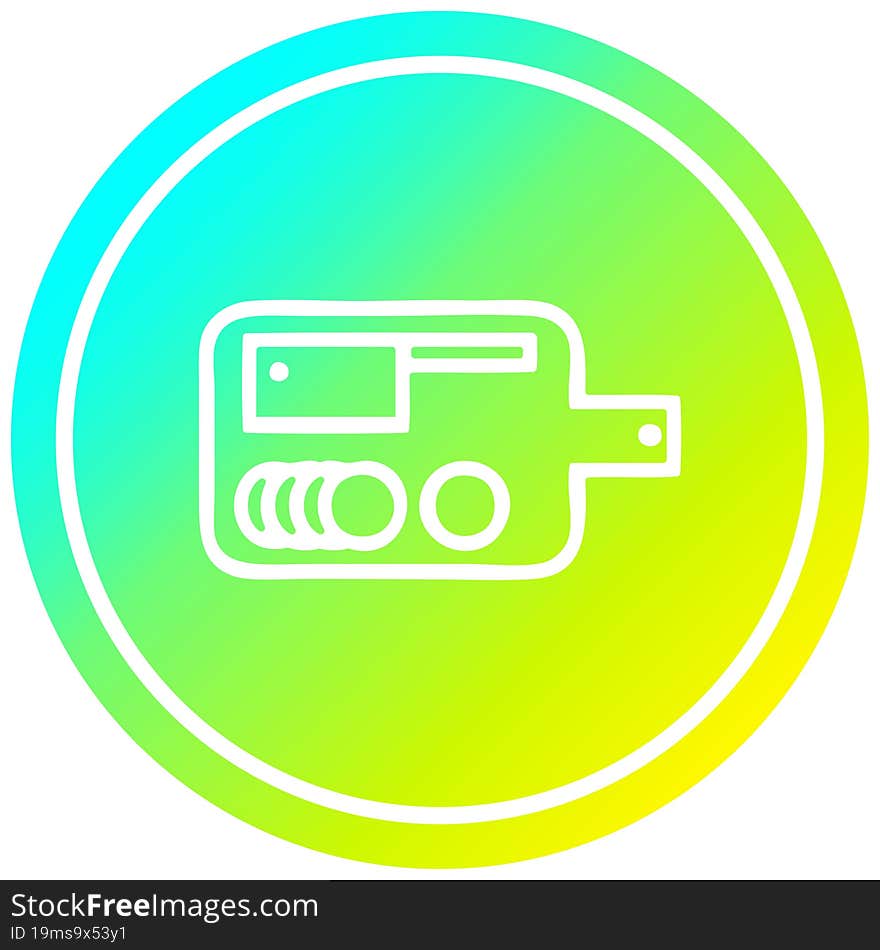Chopping Board Circular In Cold Gradient Spectrum