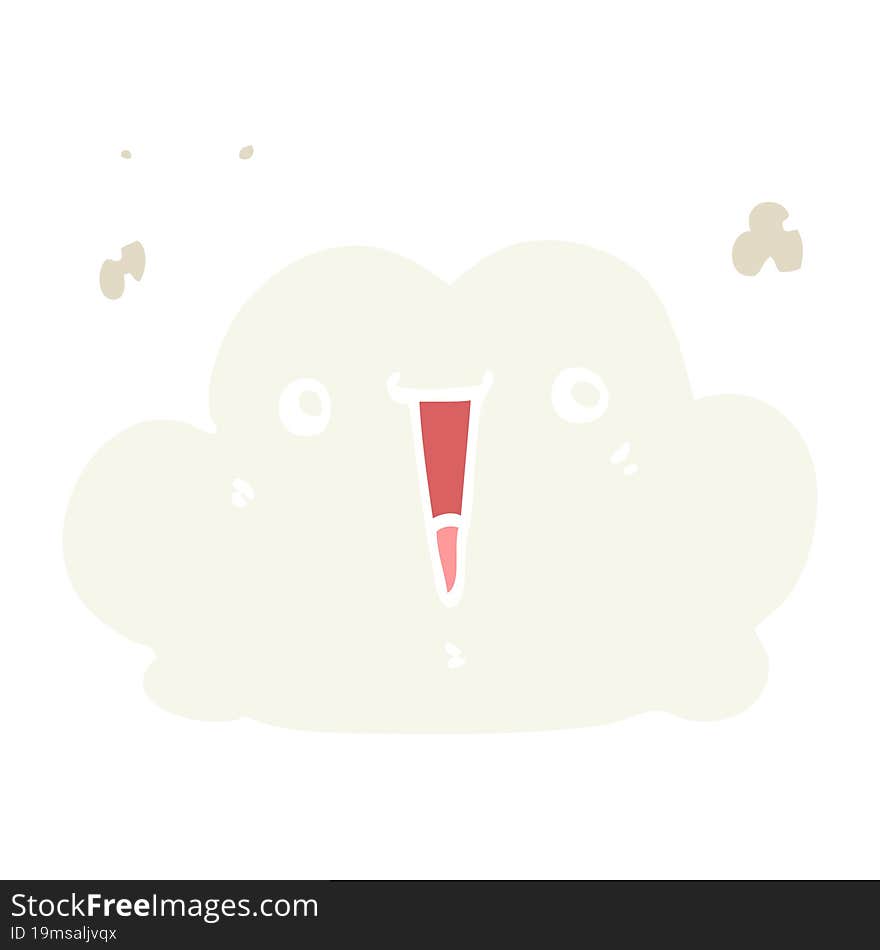 cute flat color style cartoon cloud