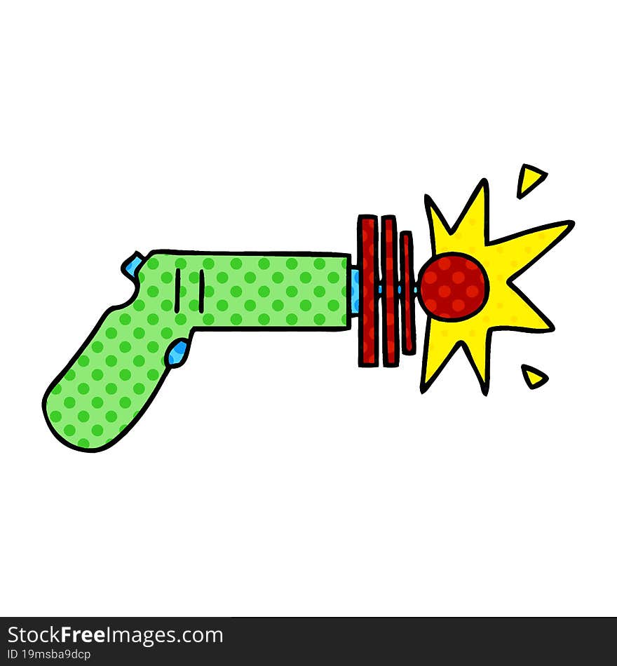 comic book style quirky cartoon laser gun. comic book style quirky cartoon laser gun