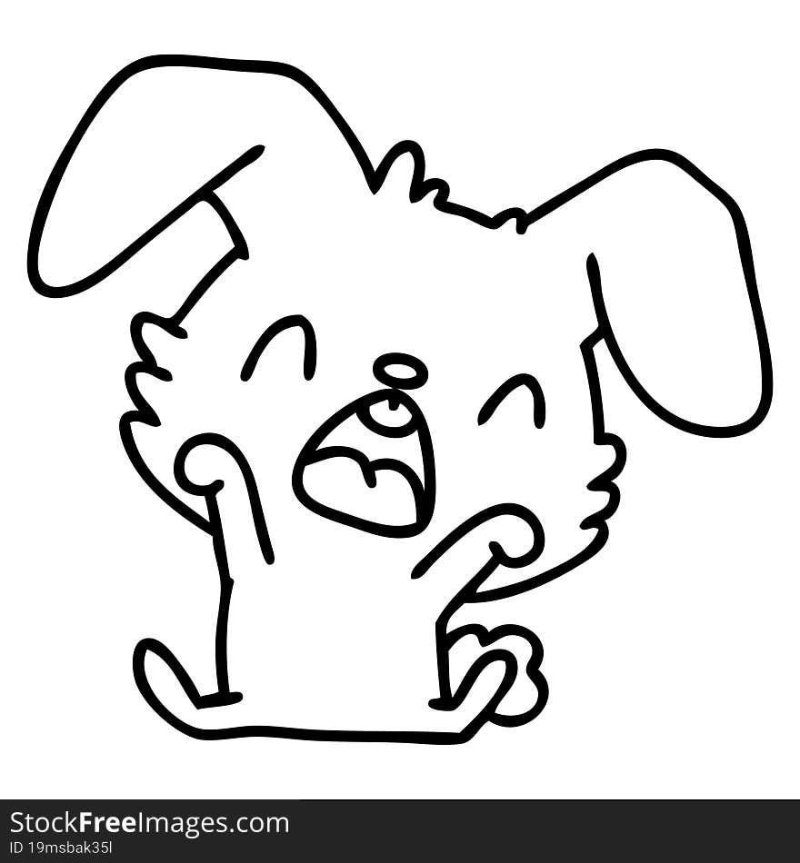 cartoon rabbit yawning