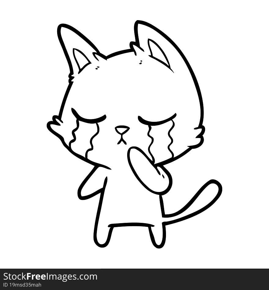 crying cartoon cat. crying cartoon cat