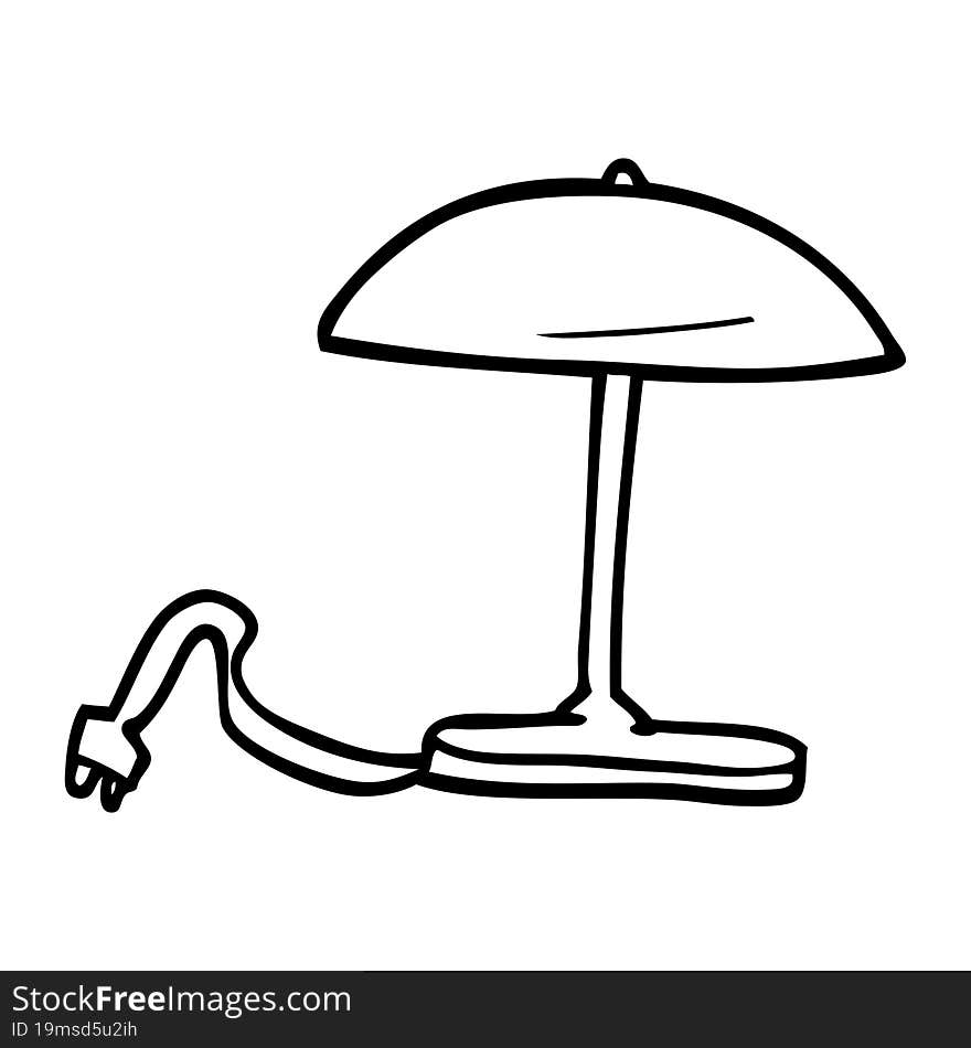 line drawing cartoon lamp