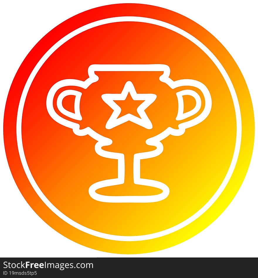 trophy cup circular in hot gradient spectrum