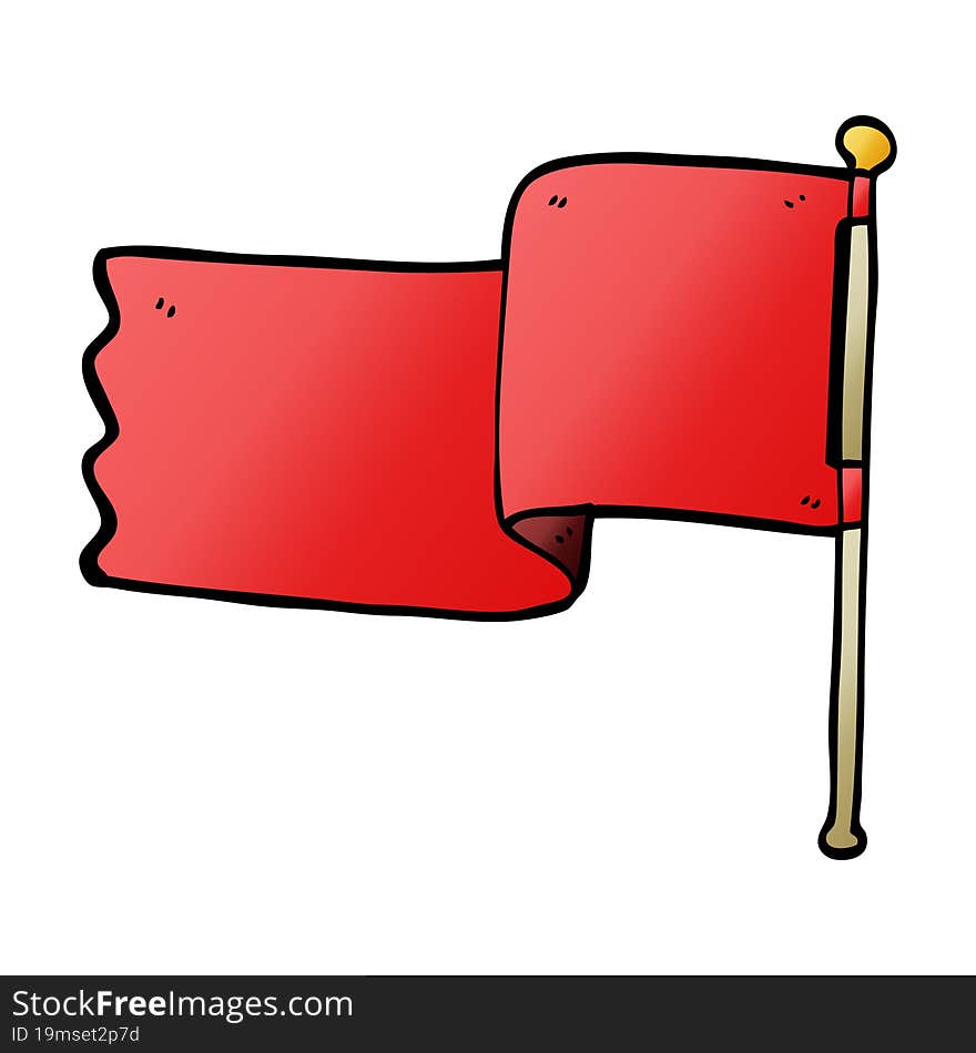 cartoon doodle red flag