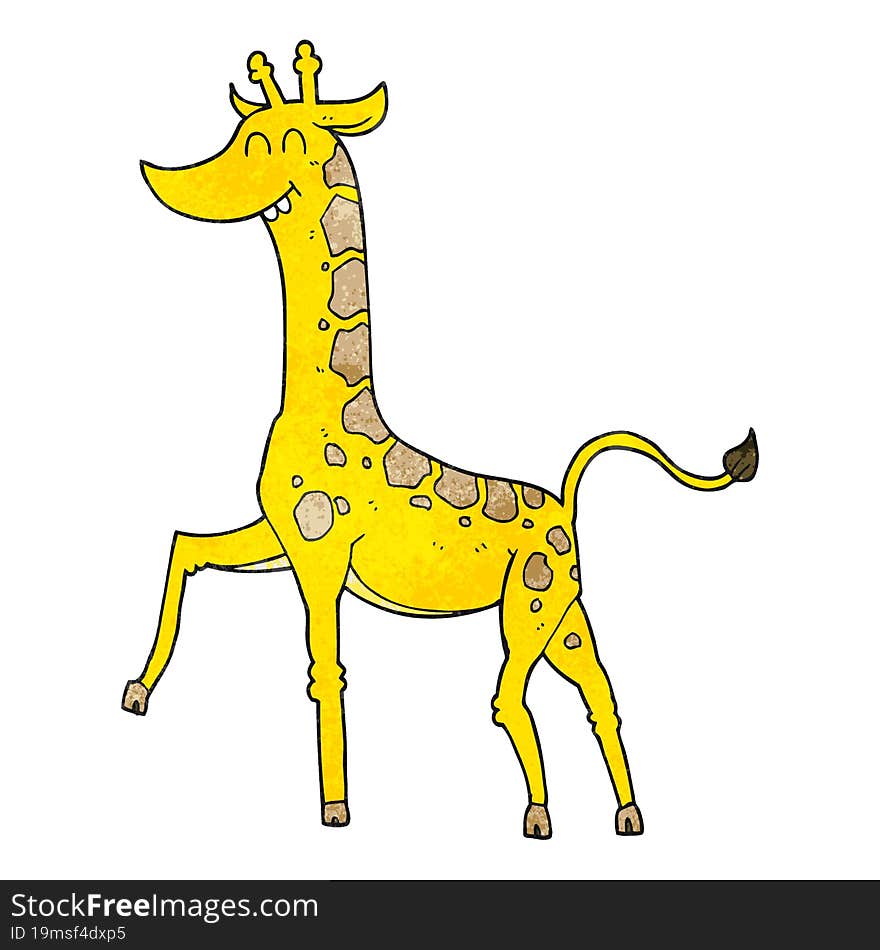 freehand textured cartoon giraffe