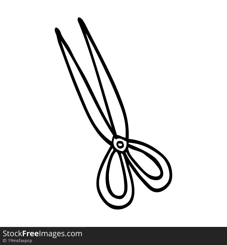 Line Drawing Cartoon Scissors