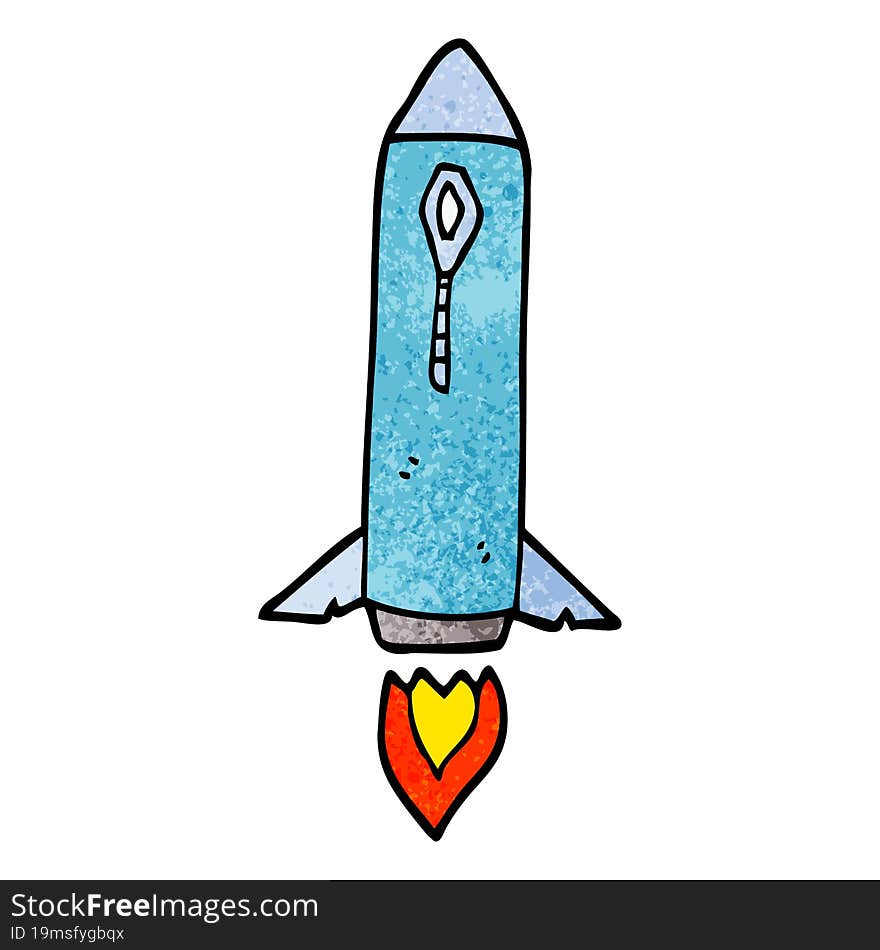 Cartoon Doodle Space Rocket