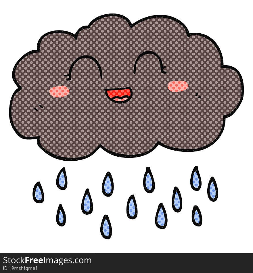 freehand drawn cartoon rain cloud