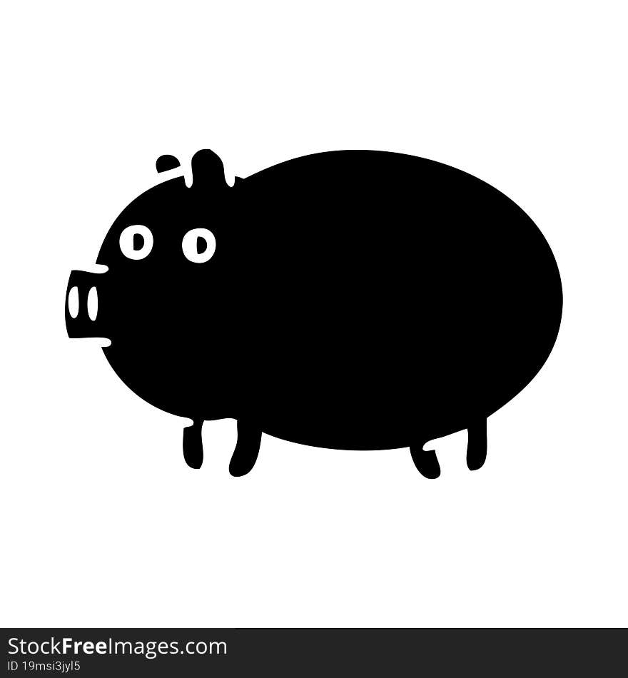 flat symbol of a fat pig. flat symbol of a fat pig