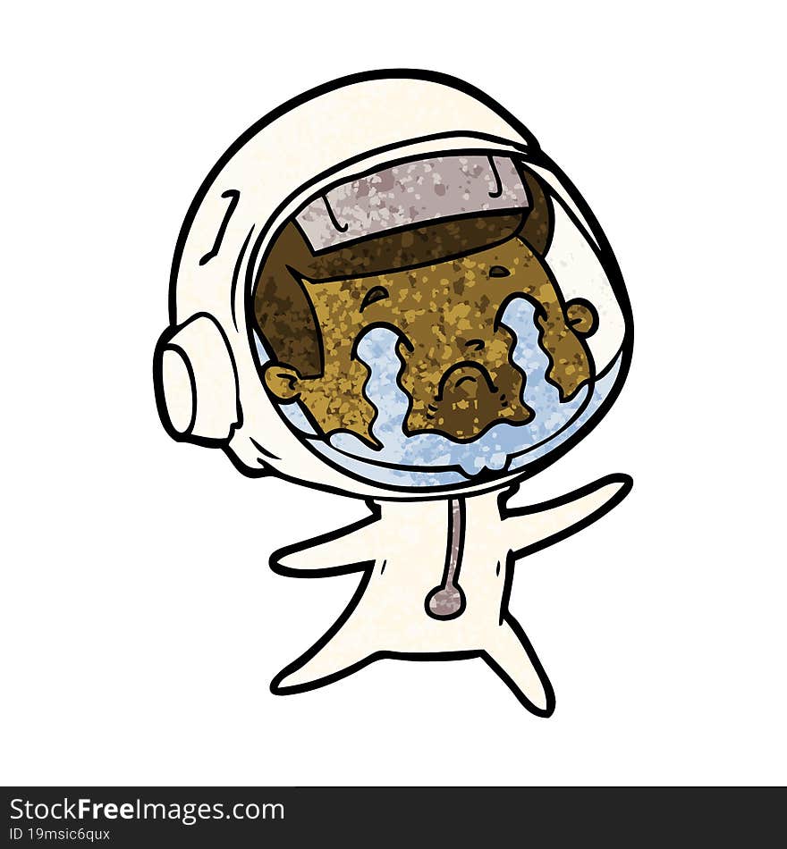 cartoon crying astronaut. cartoon crying astronaut