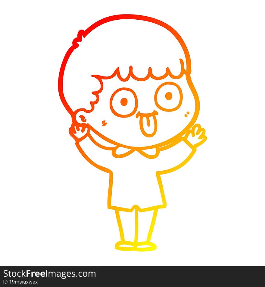 warm gradient line drawing cartoon man staring