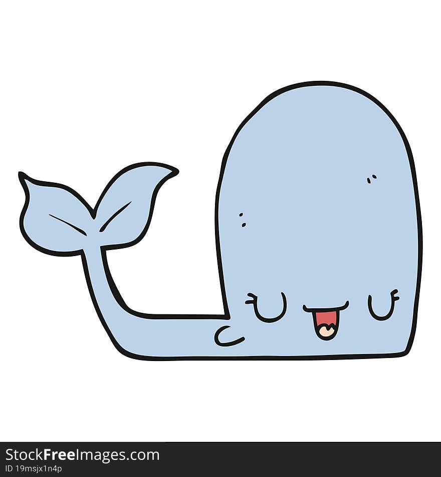 cartoon happy whale