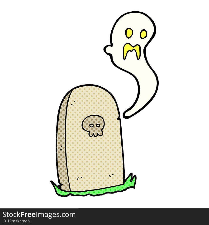 cartoon ghost rising from grave